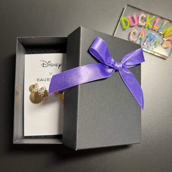 NEW💍 BAUBLEBAR x Disney Minnie Mouse Gold Stud Earrings - Picture 9 of 10